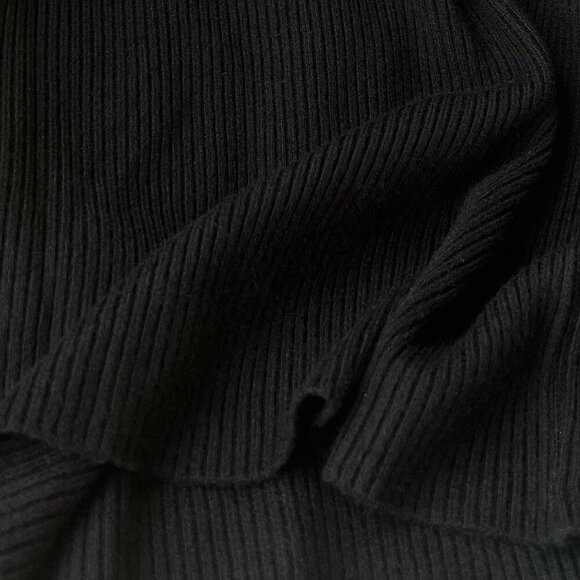 Black Casual Women's Turtleneck Ribbed Long Sleeve Thermal Pullover Sweater - Picture 6 of 6